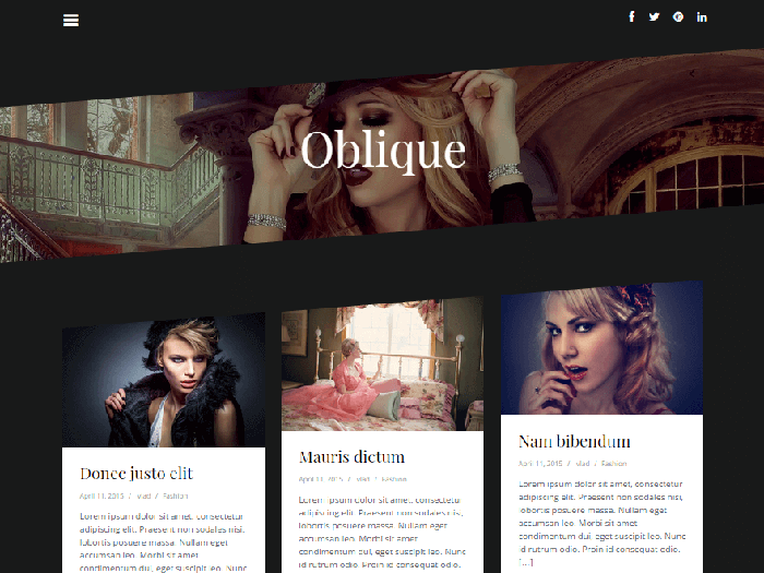 Oblique WordPress Theme Free Download